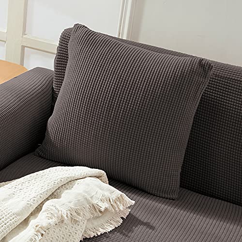 Almohada decorativa para sofá, 45 x 45 cm, juego de almohadas marrones con funda de poliéster y relleno de algodón PP, 2 piezas para decoración del hogar, suave y elegante.