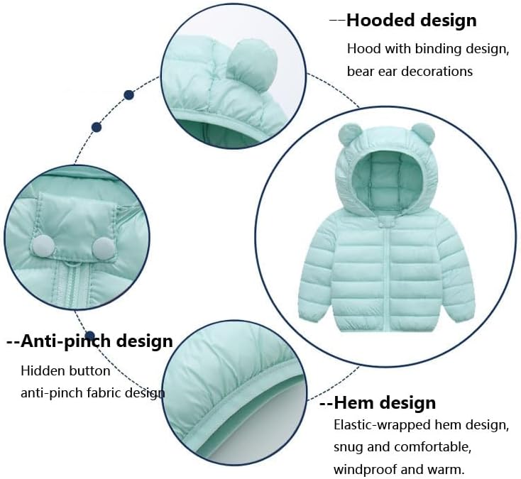 2 Piece Toddler Winter Coats and Matching Pants Lightweight Puffer Padded Jacket Clothing Set Snowsuit Ski Suit - Image 2