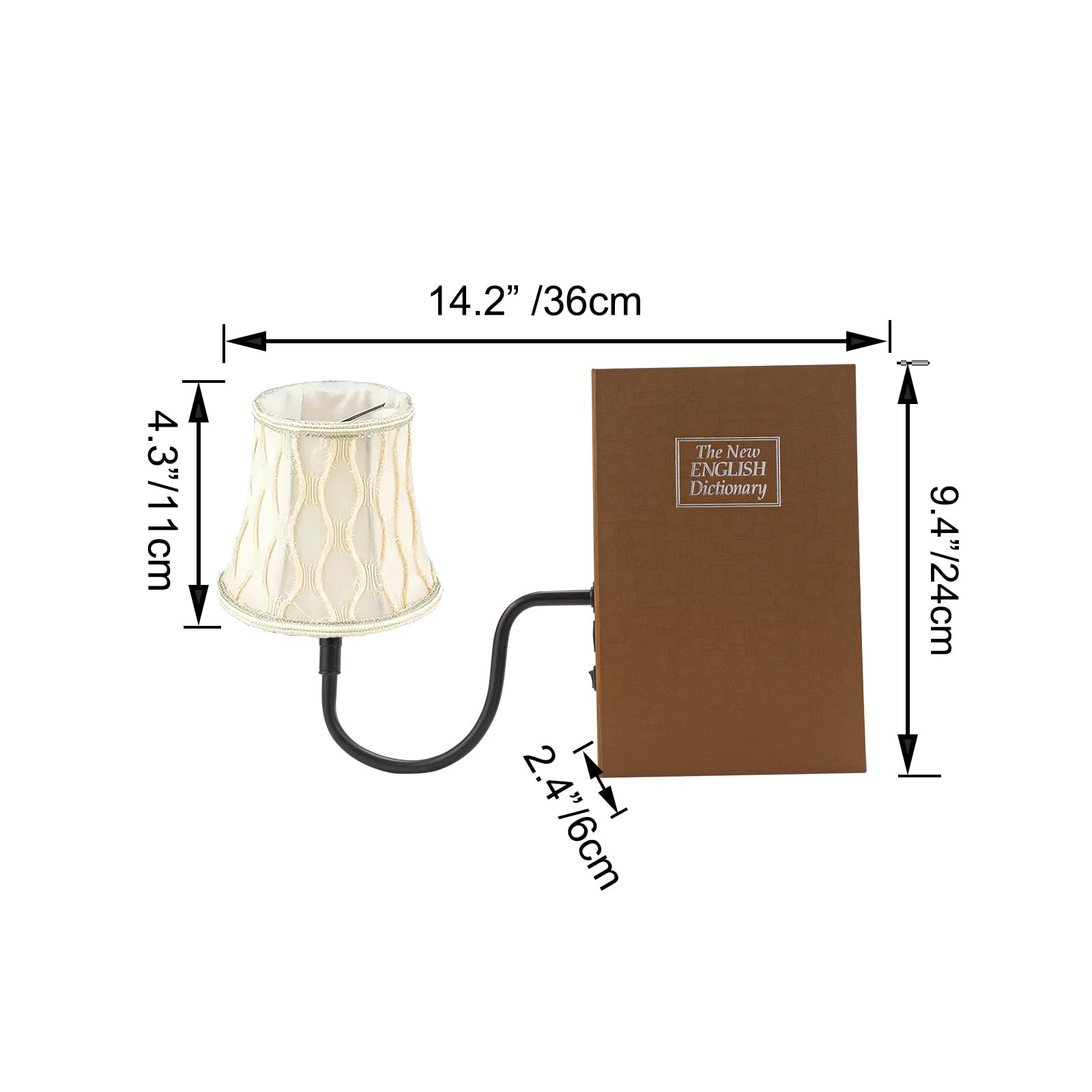 LED Buchlampe mit Fernbedienung, Vintage Dimmbar Nachttischlampe mit Stoffschirm 1xE27-Fassung, Wiederaufladbare Tischlampe Zeitschaltuhr für Nachttisch Beistelltisch -DZ0332/2