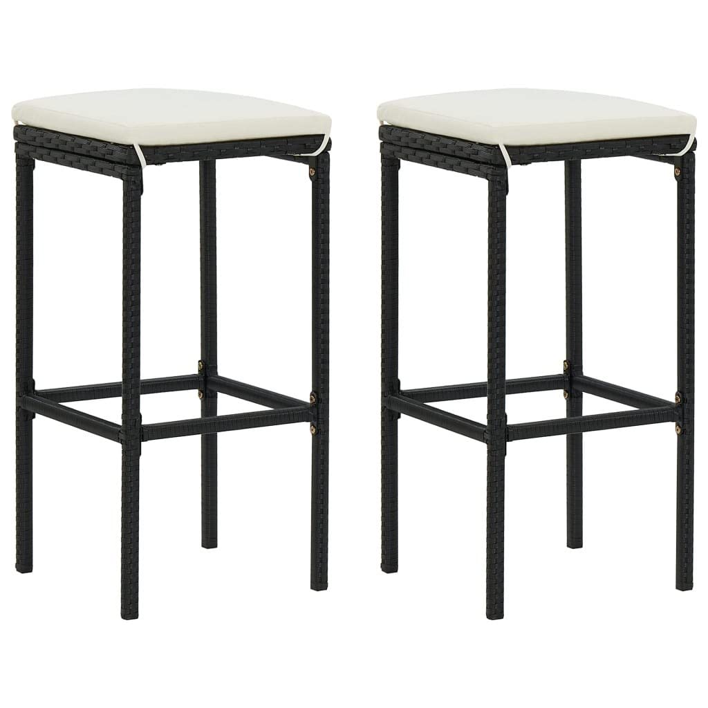 vidaXL Ensemble de Jardin 3 pcs Table et Chaises avec Coussins Noir