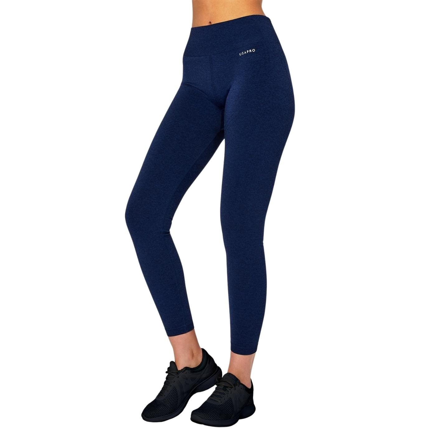 USA Pro Womens Seamless Leggings Training Pants High Waist Navy 8 (XS)