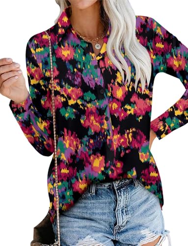 Image of Magritta Long Sleeve Shirts for Women Fashion Button Down Blouse Tops