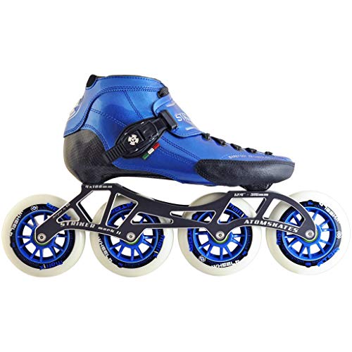 Atom Luigino Strut Inline Skate Package (Atom Matrix Wheels 100mm, Bionic ABEC 7, Blue, 10, Striker Mark 2 12.8 4x105 165/195mnt)