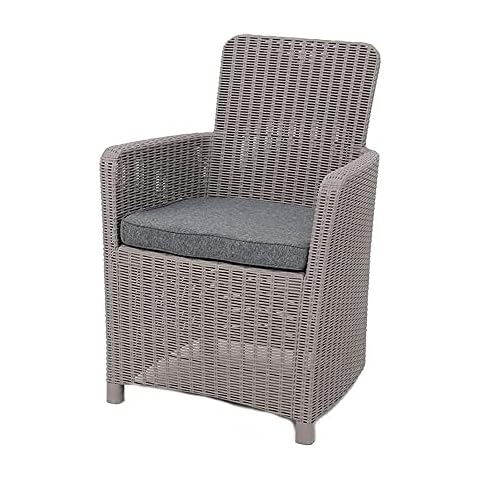 Trueshopping Grey Rattan Effect Dining Armchair Cover