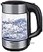 Produktbild Glas-Wasserkocher, 1,7 l Öko-Wasserkocher mit beleuchteter LED, Bpa-frei, kabelloser Wasserkocher mit Innendeckel und Boden aus Edelstahl, Auto-Off- und Boil-Dry-Schutz, leise, 2200 W, Weihnachten El