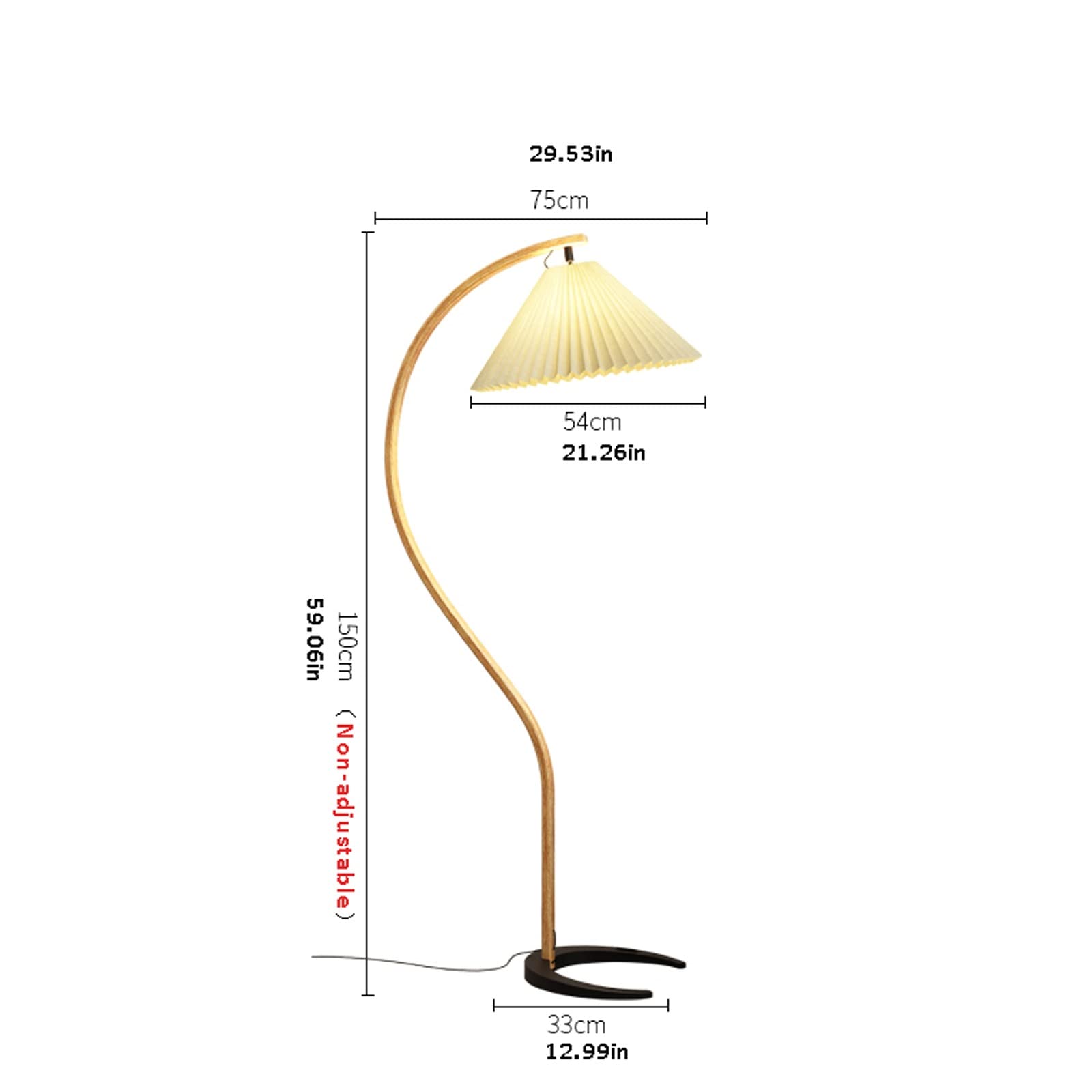 Lampada a stelo American Retro Pleated Floor Lamp Soggiorno Camera da letto Bent Bent Wood Study Room NordIC Lampada da lettura Nordica Lampada da tavolo in legno massello medievale Lampada da Terra S