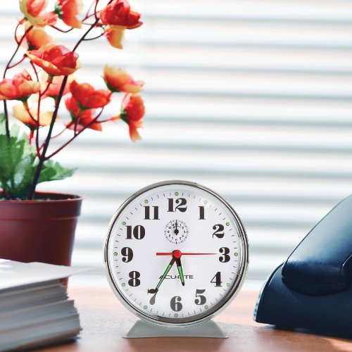 Acurite 15606 Vintage Alarm Clock, White #TOP2