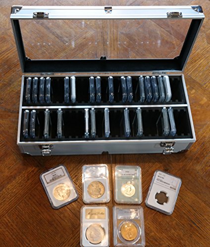 Aluminum Storage Box For 50 Universal Coin Slab Holders Pcgs / Ngc / Premier / Little Bear Elite Etc #TOP1
