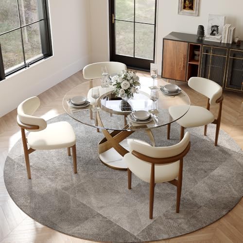POVISON 51" Modern Round Dining Table, ...