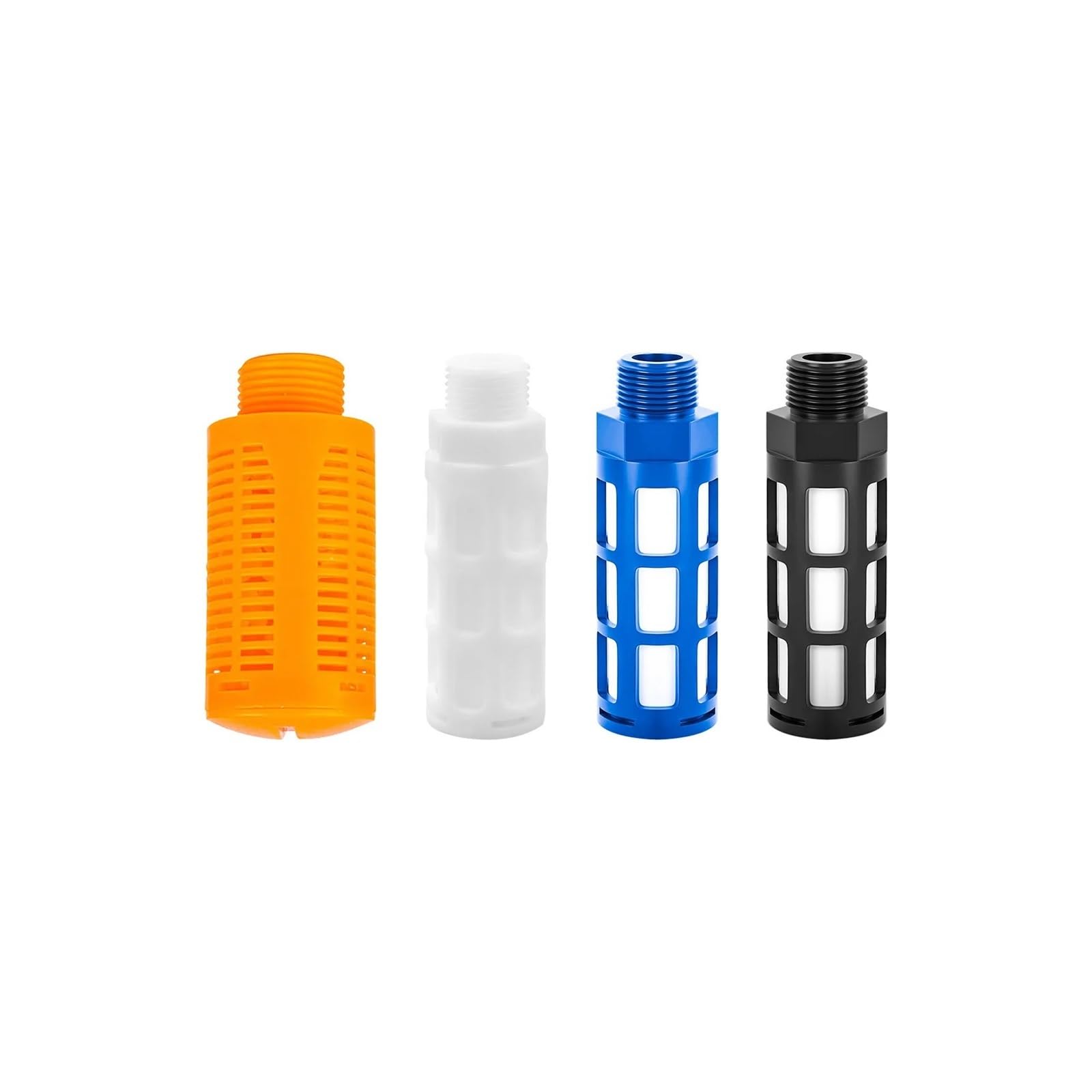 Pneumatischer Schalldämpfer 1/4 Zoll Außengewinde Kunststoff-Schalldämpfer Magnetventil Geräuschreduzierung Schalldämpfer (10er-Pack)(WHITE)