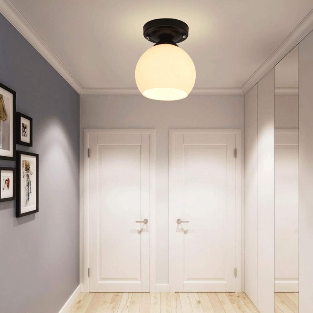 SXECAEPS Modern creative chandelier Modern Minimalist Restaurant Ceiling Lamp Glass Corridor Aisle Led Light Retro Stairwell Simple Single Head Porch Hall Pendant (Size : A)