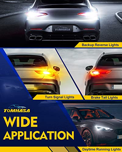 Tomhasa Upgraded 3157 Led Bulb 3157 Led Reverse Lights, 3056 3057 4157 4057 Led Bulb With Projector, Bright 2835 Chip Led Replacement For Backup Reverse Light Brake Tail Turn Signal Light, Pack Of 2 #TOP6