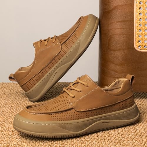 Men's Handmade Leather Loafers & Boat Shoes: Lightweight, Comfort - Packed. Soft Soles, Wide Width Available for Casual Walks.3