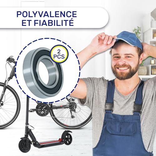 Roulement a bille 6010 2RS double etancheite protégeant le moteur - 6