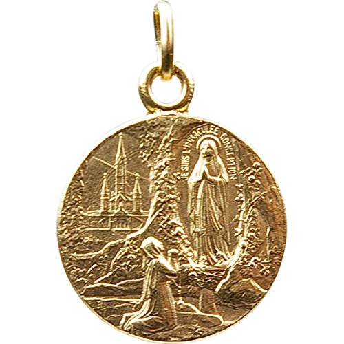 Médaille Notre Dame de Lourdes dorée