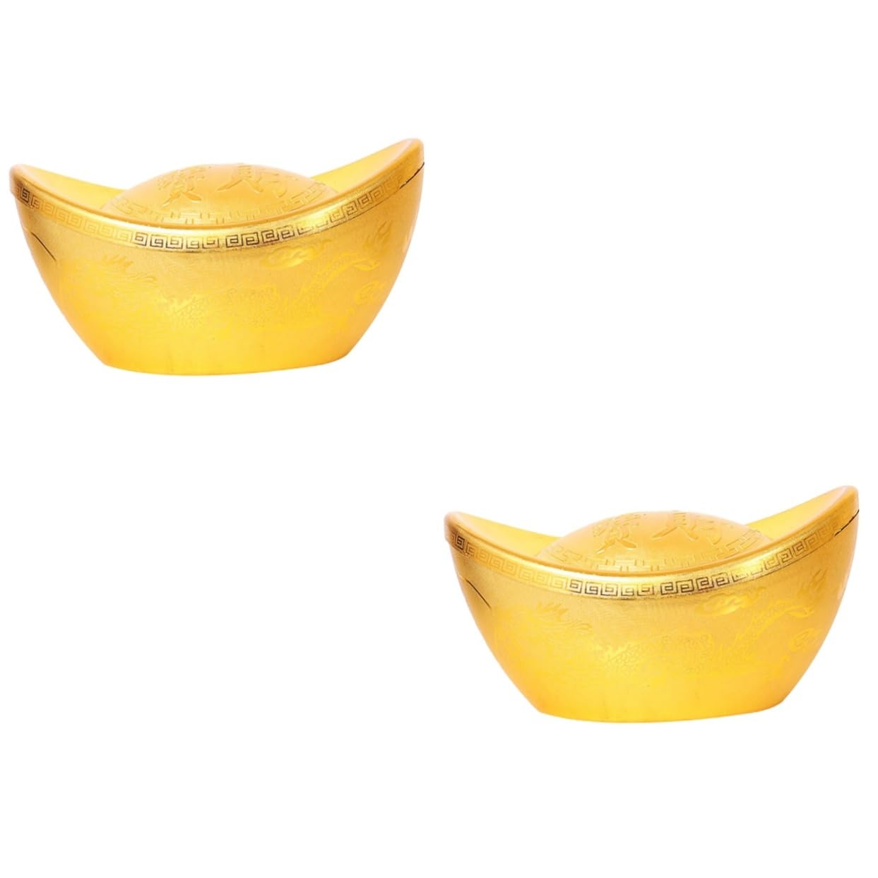 Amosfun 2St Yuanbao-Tischschmuck chinesisch neujahr chinesische neujahrsdekoration digitaler Wecker Geld tischdeko Desktop-Neujahrsverzierung Tisch-Yuanbao-Mittelstück Plastik Golden
