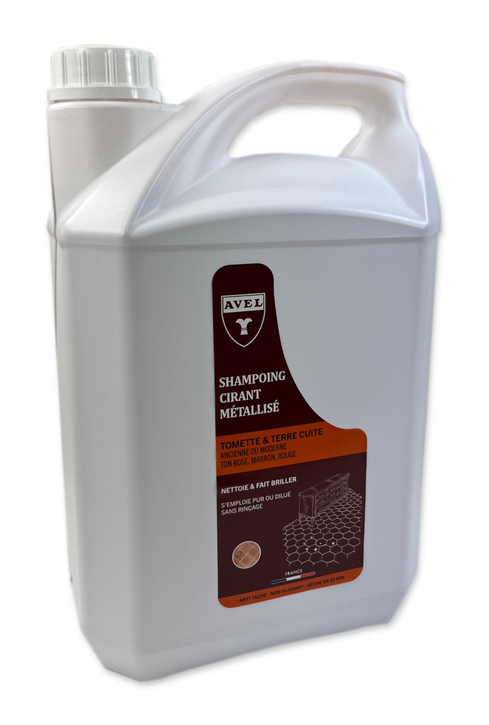 Avel - Limpiador encerador metalizado, baldosas rojas, 5 l