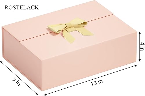 Miniatura 2 de Cajas de regalo con tapa de 13 x 9 x 4 pulgadas, caja de regalo de lujo con tarjeta de felicitación de cinta y cierre magnético, adecuada para