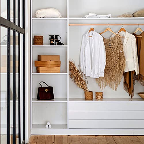 abodos Wardrobe Rod, Natural Beech Wood Heavy Duty Closet Rod with 2 Bracket Support And Screws, Easy To Install - Image 4