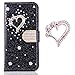 Produktbild Bookstyle Bling Hülle für Huawei P30 Lite,Glitter Glitzer Diamond Musterg Slim Klassisch Modisch Magnet Leder Stand Funktion Kartenfach Flip Wallet