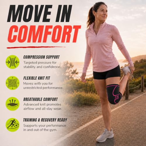 Image of Knee Brace for Men and Women Knee Compression Sleeve Knee Support Wraps for Arthritis Joint Pain Relief, Workout, Swelling, Sports, Circulation, Running, Recovery for ACL & Meniscus Tear