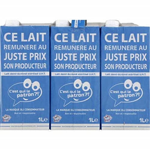 C'est Qui Le Patron ?! Marque du consommateur Demi-Ecrémé UHT, 6 x 1L