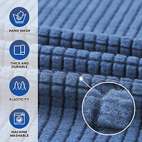 KEKUOU Stretch Oversized Sofa Slipcover 1 Piece Couch Sofa Cover (94"-110") Furniture Protector 4 Seater Sofa with Elastic Bottom for Kids,Pet.Jacquard Checked Pattern Fabric(X Large,Riverside)