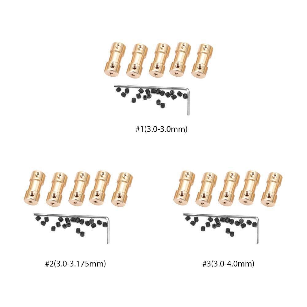TEYWET Coupler 5pcs for Motor Copper Shaft Coupling Coupler Connector Sleeve Transfer Joint Metal (Inner Diameter : 03)