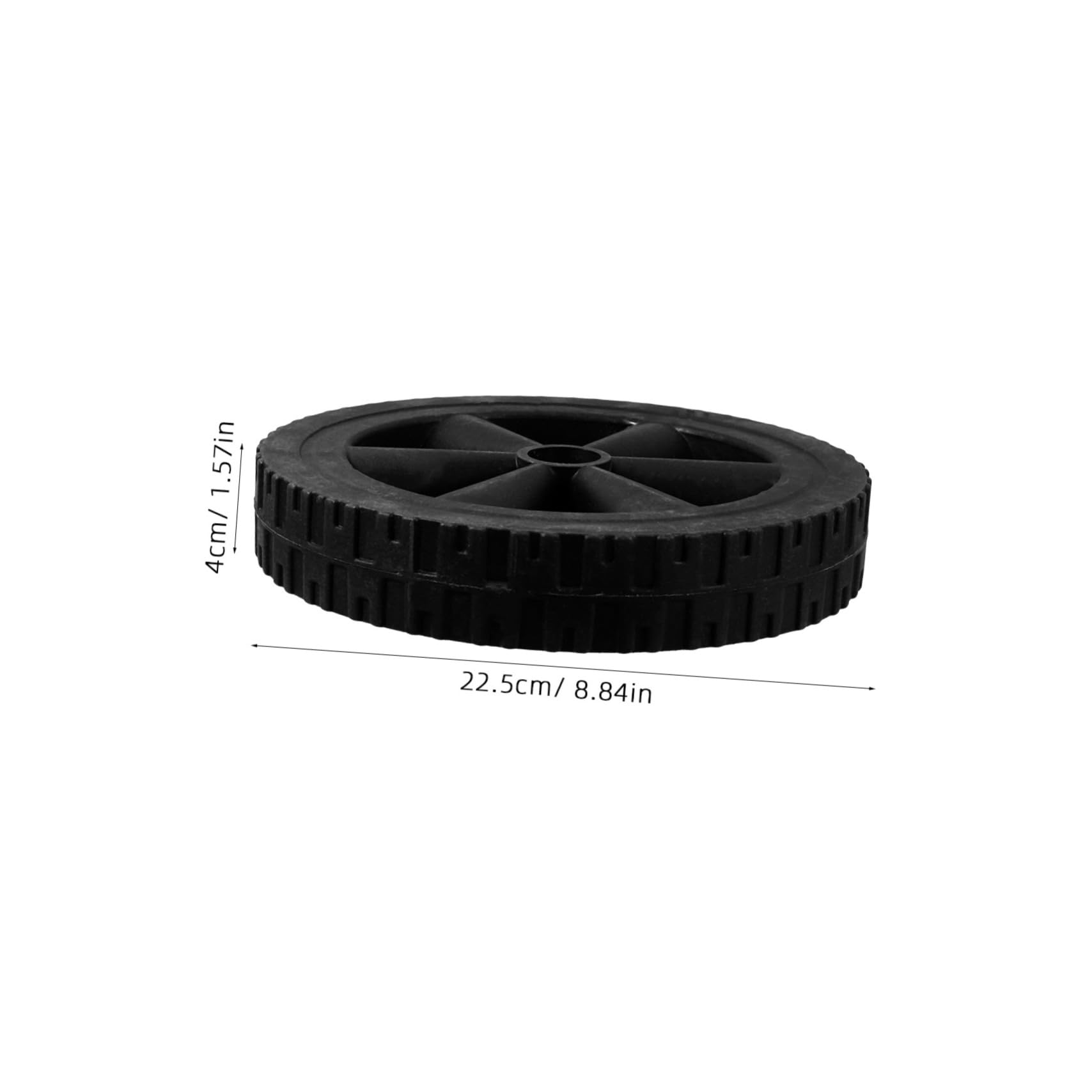 ULTECHNOVO 2 Ruote di Ricambio in Gomma e Plastica per Carrello e Barbecue, Resistenti All’usura, Nere, Silenziose, 2 Pezzi