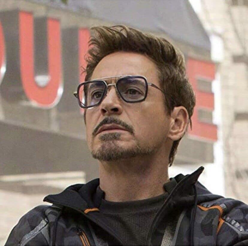 grinderPUNCH Tony Stark Sunglasses Vintage Square Metal Frame Eyeglasses for Men Women - Iron Man and Spider-Man Sun Glasses2