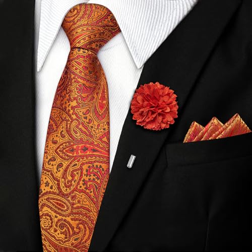 Image of DiBanGu Mens Zipper Tie Silk Pre-Tied Necktie with Gift Box
