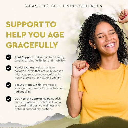 Ancestral Supplements Grass Fed Beef Living Collagen Nutritional Powder Supplement, 3000mg, Promotes Healthier, Younger Looking Skin, Hair, Nails and Joints, Type II, 180 Capsules - Image 5