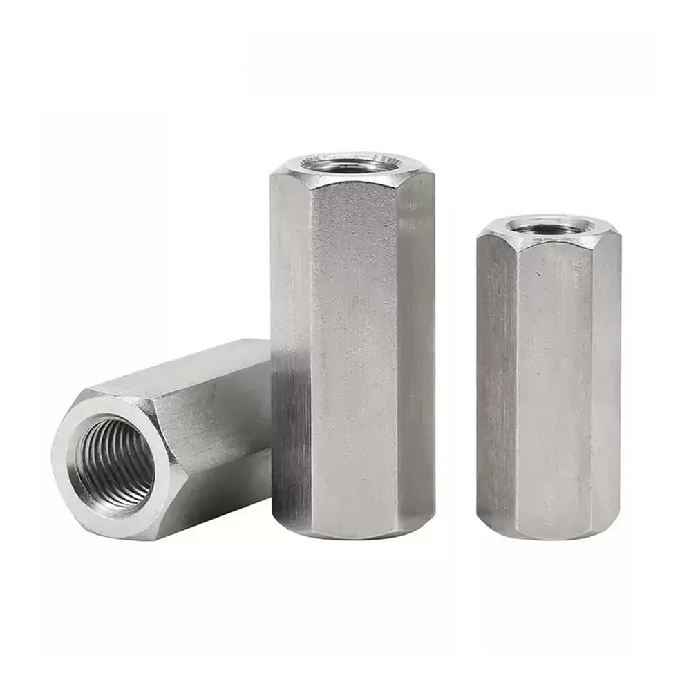 Dado a mano 1 pz M12 M14 M16 304 acciaio inossidabile filettatura sinistra destra dadi di accoppiamento asta esagonale dado di estensione giunto viti dado filettato collegamento(M12x60xS19(1pcs))