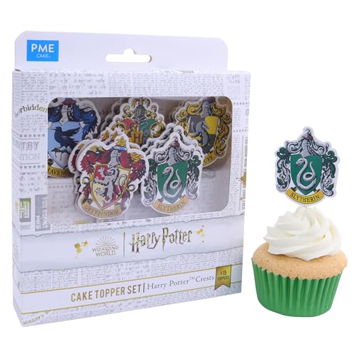 PME Harry Potter Toppers para Pasteles, Set de 15, Escudos de Hogwarts