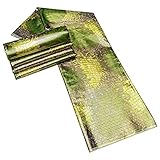 Gold Shiny Flower Print African Fashion Anakra 100% Polyester African Wax Fabric Nigerian Ghana Kitenge Dashiki Batik Wax Fabric 6 Yards