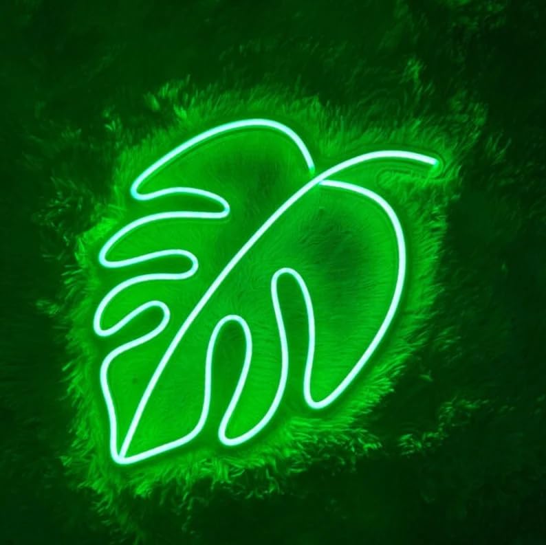 Miniatura 2 de Monstera Leaf LED Neon Sign, Custom Neon Sign Led Sign for Bedroom Room Home Yard Bar Party Wall Decor Neon Wall Art Cute Neon Sign Yard Neon Sign