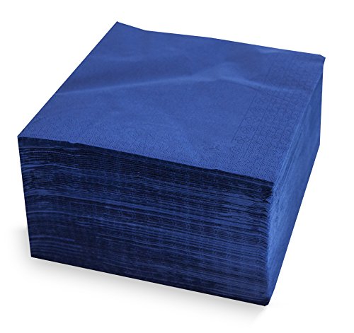 saten ser4230239 Collection, Serviette 40 x 40, 2 couches, pli 1/4, 100 serviettes, 2 couches lisse avec Cenefa, bleu Cover