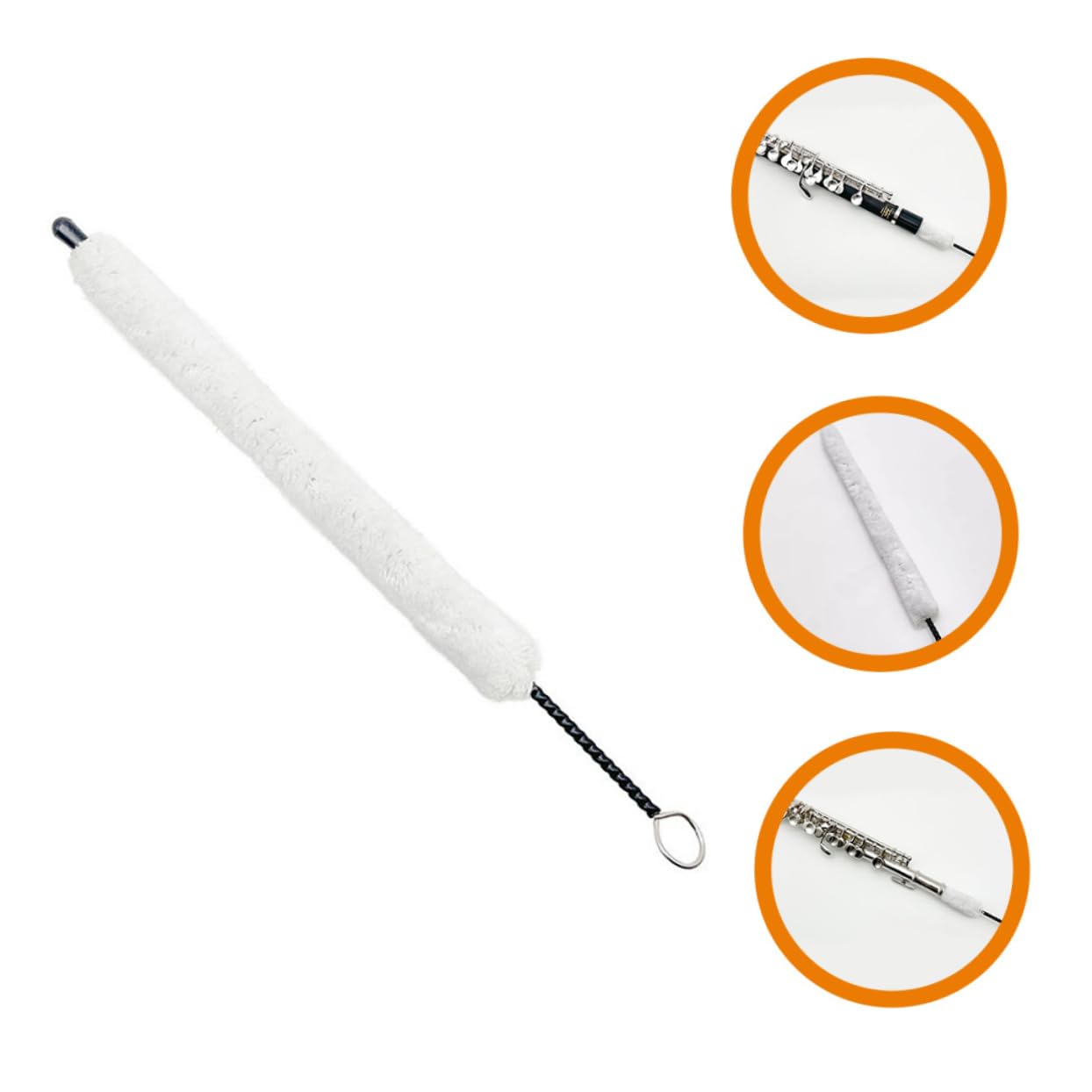 Cepillo de Limpieza para Flauta de Algodón Suave, Hisopo Reutilizable para Interior de Flautín, Kit de Limpieza para Mantenimiento y Cuidado del Instrumento Musical