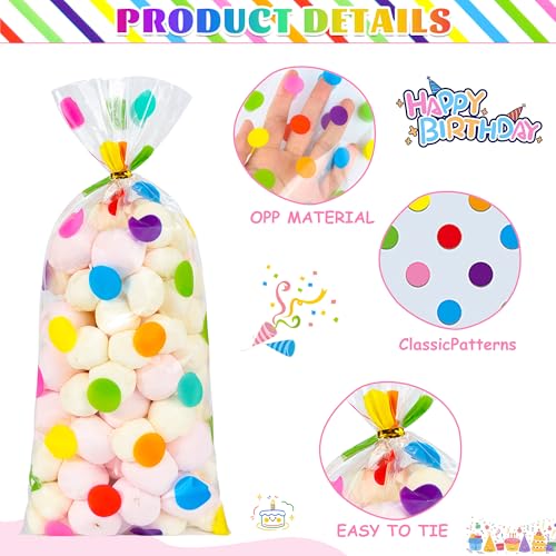 100 Pcs Easter Rainbow Cellophane Bags