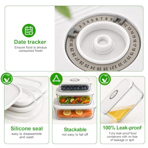 Image of Compact Vacuum Sealer for Food, 80kPa Food Sealer with LED Display
