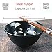 JapanBargainv 4693, Set of 2 Japanese Porcelain Bowls and Chopsticks Set, Rice Bowls and Soup Bowls, Gift Boxed, Made in Japan Black/White Cat