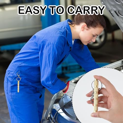 Image of Universal Tire Deflator, 4 in 1 Brass Air Down Tire Deflator Offroad Accessories, Portable Valve Stem Tyre Pressure Relief for Bike Motor Offroad Vehicle Car SUV Truck (Four Parts Combination Pack)