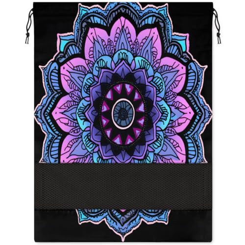 Fashion Boho Tribal Style Travel Shoe Bag Large Portable Drawstring Shoe Bag for Travel Dust-proof Shoe Storage Packing Organizer for Women and Men Shoe Pouch Cover