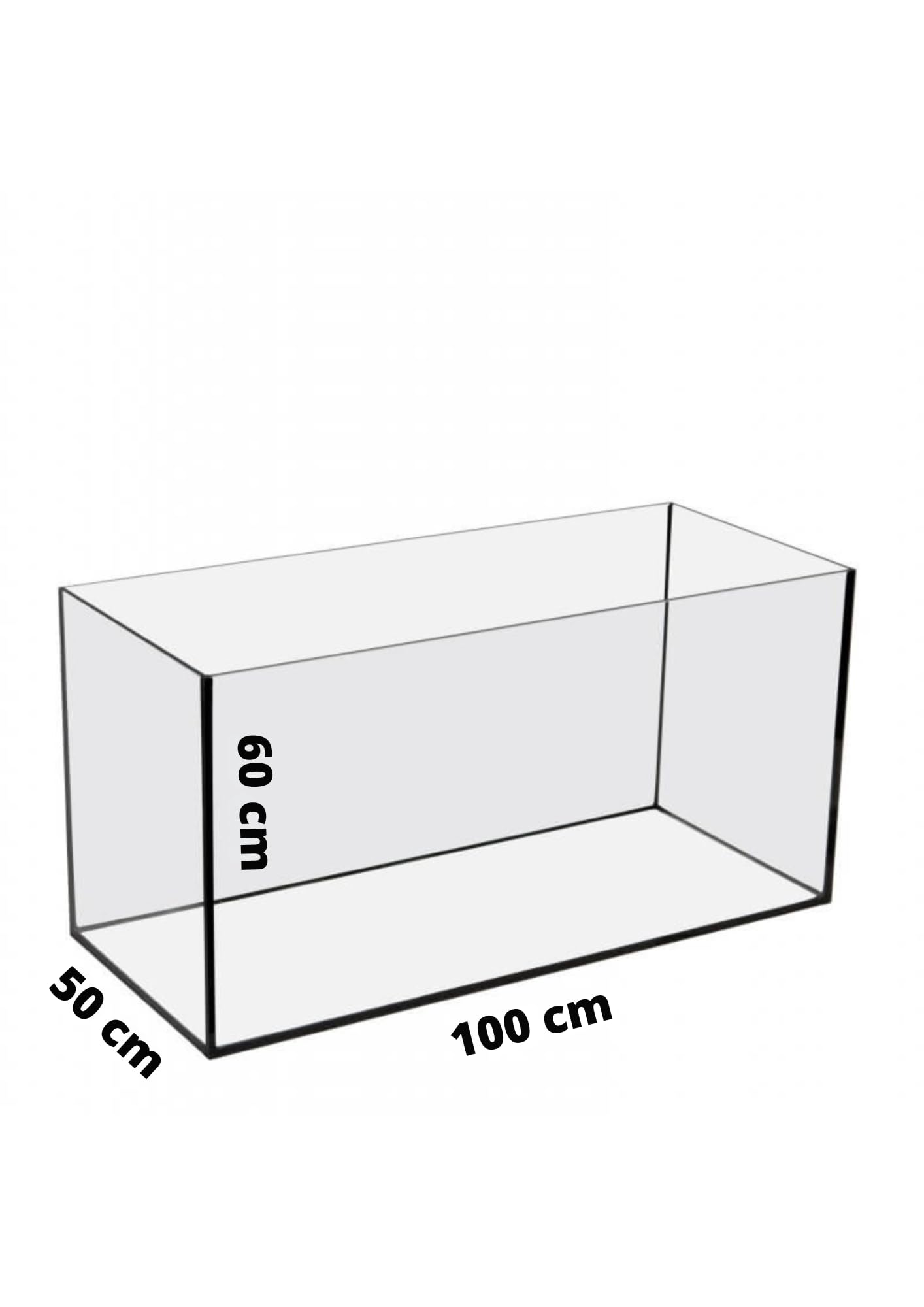Cuve en Verre Ultra-Clair pour Aquarium ou Terrarium - Base de Votre Aquarium - Tailles au Choix - Grande Résistance - Fabrication Européenne (100x50x60 cm) - 300 litres