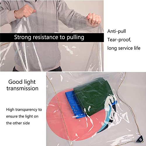 Lona transparente de plástico resistente impermeable con ojales para terrazas exteriores 4