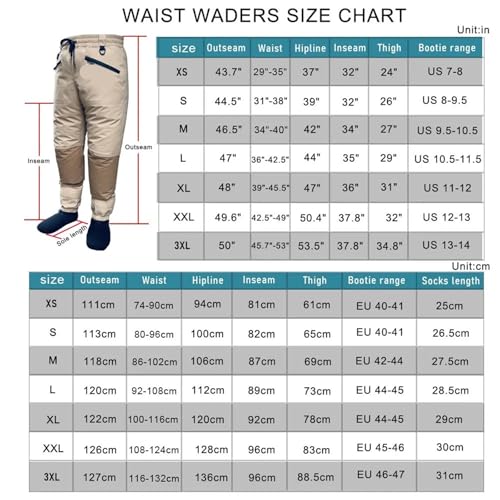 Wade in streams pantalones de pesca transpirables de cintura unisex 6