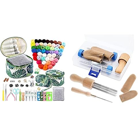 IMZAY 338PCS Needle Felting Kit with 2 Exquisite Storage Bags, Wool Roving 50 Colors Set, Needle Felting Starter Kit, Needle Wool Felting Tools Kit, Wool Felt Tools for Felted Needle Felting Cover
