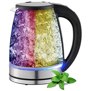 Glas Wasserkocher 1,7 Liter | 2200 Watt | Edelstahl mit Temperaturwahl | Teekocher | 100% BPA FREI | Warmhaltefunktion…