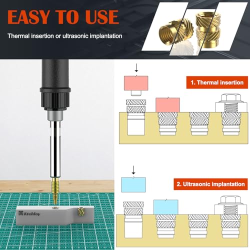 Image of 50Pcs M6 Threaded Inserts, M6 Female Thread Metric Knurled Nuts Assortment Kit, Brass Heat Set Insert for Plastic and 3D Printing Components (M6x8x8, M6x10x8)
