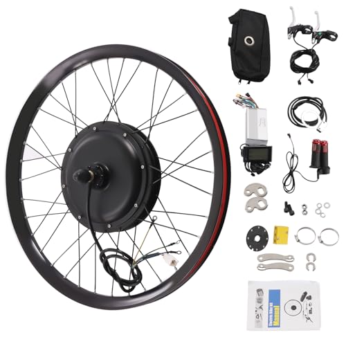 CUBELLIN Electric Bicycle Conversion Kit 26' Rear Hub Motor Kit 72V 2000W E-Bike Conversion Kit with LCD Display & CCS 9 Speeds Adjustable Rear Wheel Motor Kit